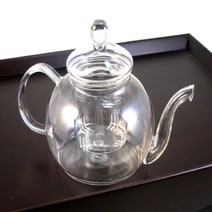 유리 걸름망 티포트 (600ml) / 유리다기 녹차 허브차 우롱차, 투명 유리