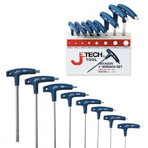 하나공구 제이테크 티 T 렌치 육각 2mm 에서 10mm 8pcs 세트 셋트 복스 공구세트, 1개, T렌치 4.0mm