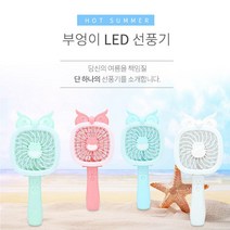 부엉이 휴대용 LED 선풍기 USB 충전식 핸드형 차량용 A, A01.Mint(민트), A.부엉이 LED 선풍기