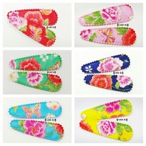 꽃과 나비 삼각 똑딱핀 커버 낱개/배씨머리핀/한복장식/원단리본/리본공예/전통공예/전통장식/DIY/