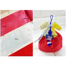 대빵 넓은 동백꽃 한복원단 리본(폭 10cm)/한복방향제, 골드