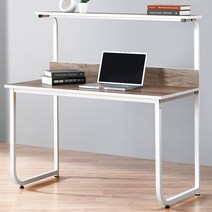 800 일자 선반형 스틸 철재 컴퓨터 책상, 800선반-엔틱-화이트