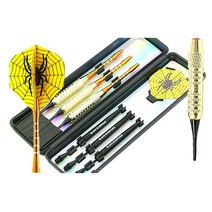 지아지 대형 벽걸이 전자다트 게임 기계 전자다트핀 포함, 경기용_다트핀 골드 스파이더(3P)