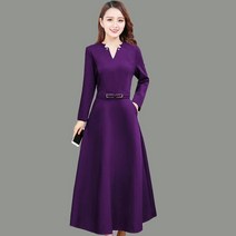 가을신상 긴소매 원피스 슬림롱원피스 허리 절개 미디