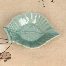 청자 다식접시겸 초장기(포도잎)