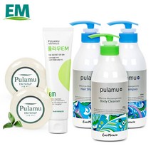 EM 풀라무 5종 H세트(샴푸 2 바디클렌저 1 치약 투명비누 2), 1세트