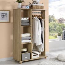 키모 이동식 수납행거 선반형, 오크