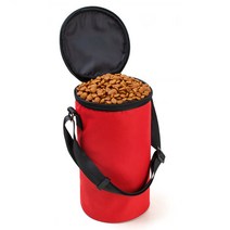 바드소 휴대용 사료보관통 접이식 소프트 사료 주머니, 블랙, 1500ml