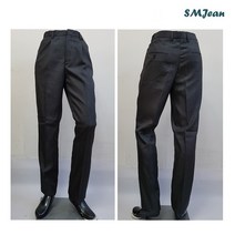 [에스엠진] SMJ333s 중년 정장바지 일자 원턱 체크 그레이 남자 신사복바지