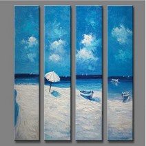[해외] 수채화일러스트 바다그림액자 풍경화그림 산토리니액자 자연사진 4
