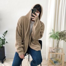 남자 오버핏 니트 후드집업