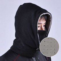 스파램 기능성 후드넥워머 콧등와이어 김서림방지 겨울 방한넥워머, 검정
