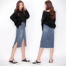 큰옷빅진 슬릿트임롱청치마(S325) 빅사이즈여성스커트