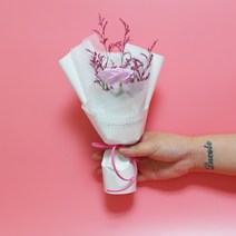 블리스테리 비누장미꽃다발 비누꽃1송이 미니꽃다발 한송이 [2color], 연보라