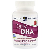 노르딕내츄럴스 데일리 DHA 헬씨 브레인 앤 무드 스트로베리 1000mg 소프트젤 글루텐 프리, 30개입, 1개