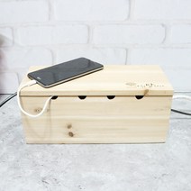 나무로말하다 원목 3구 4구 멀티탭 보관함 우드 케이블 전선 정리함, 1개