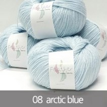 [실] 페더실 실크아크릴 코바늘뜨기 좋은 실 블랭킷 조끼 목도리, 08 arctic blue