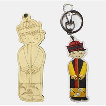 핸디몰 다문화의상 우드아트(나라별선택)열쇠고리 만들기, 파오(중국)