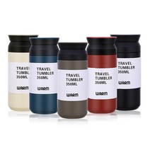 소소일상 TRAVEL 휴대용 텀블러 350ml 보온병 보냉병, 트레블텀블러 레드+블루
