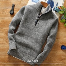 도오빠 남성 베이직 니트 지퍼넥 집업 상의 겨울 가을 따뜻한 방한 댄디룩