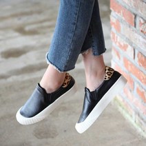 핫템퀸 발이예쁜 여성 여자 천연소가죽 레오파드 여성슬립온