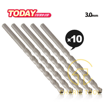 unika 유니카 자기타일용 드릴비트 TR타입 3.0mm 전동드릴 회전전용 석고보드 기와 도기타일 타일기리 카리스툴, 10개