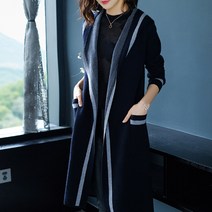 빨강몽키 A90043 여성 롱가디건 후드 니트가디건 심플 가을가디건QQ