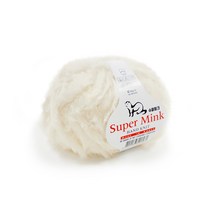 나은몰 슈퍼 밍크 Fur 목도리 털실 뜨개실 넥워머 무릎담요 Knit, 01 크림 화이트