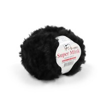 나은몰 슈퍼 밍크 Fur 목도리 털실 뜨개실 넥워머 무릎담요 Knit, 02 블랙