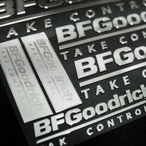 BFGOODRICH 금속 타이어 로고 스티커, A사이즈 실버, 1개