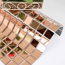 모네스페스 미러거울모자이크타일 브라운분홍경25mm(1장), 기본모자이크타일