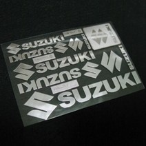 스즈키 금속튜닝 바이크 스티커 suzuki, A사이즈 실버, 1개