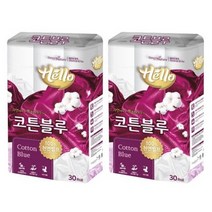 헬로 코튼블루 3겹 천연펄프 20m 30롤X2팩, 30롤, 2팩