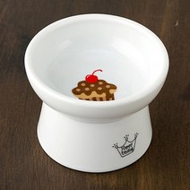 네코이찌 도자기 고양이 푸드볼 [키높이식기] (케익모양), 1개