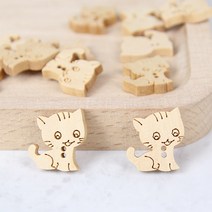 Jstrading 고양이 나무단추 1set(4개)