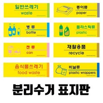 분리수거 표지판(옵션선택)/분리수거 재활용 분리수거함 재활용분리수거함 표지판 포맥스, 비닐류-0561, 1개