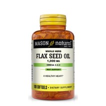 매이슨네츄럴스 오메가 3-6-9 플랙스 씨드 오일 1000mg 소프트젤 무설탕, 100개입, 1개