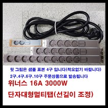 위너스 위너스-16A 3000W 알루미늄 멀티탭 단자대형 멀티텝 (선길이선택), 갈색, 4구2M