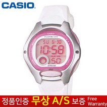 [CASIO 카시오] 무상AS 여성여자학생아동어린이 화이트핑크패션전자손목시계 LW-200-7A