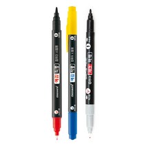 동아 체크마킹 컴퓨터용 싸인펜 트윈타입 (12개입), 01.검정빨강(12개입)