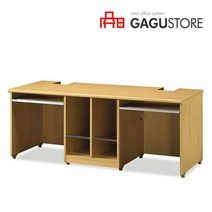 (주)가구스토어 TFS LCD 반매립형 책상(2인용)(사무용 컴퓨터책상), W1600 X D600 X H720:블랙