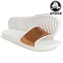 크록스 슬로운 메탈텍스트 슬라이드 W (205737-81F)