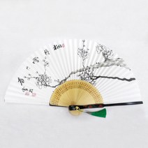 전주부채공방 [옻칠 채화 합죽선] 수묵매화 (무형문화재선), 1개