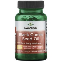 스완슨 블랙 커민 씨드 오일 500mg 리퀴드 베지 캡, 60개입, 1개