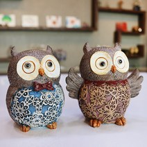 집들이야 레이스 커플 부엉이 장식품 2p, OWL27_레이스커플 부엉이