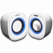 귀여운 PC 스피커 / 2채널 / USB 전원 / 3.5mm / 6W / 사운드강화 / 노트북 데스크탑 완벽 조화 / 화이트블루, 264270-3