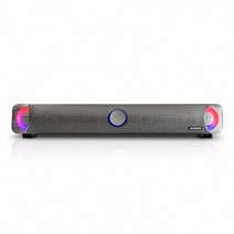바형 PC 스피커 / 사운드바 / 오로라 LED / 1년 보증 / 공간활용 최적화 / 메탈그릴 / 편리한 조작, 메탈, 439414
