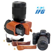 IFG 소니 A7M3 속사 케이스 하프 A7iii A7R3 A7MARK3, 브라운