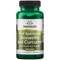 스완슨 풀 스펙트럼 보스웰리아 앤 커큐민 300mg 캡슐, 60개입, 1개