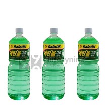 불스원 레인OK 에탄올 그린 워셔액-1.8L 3개 에탄올 발수코팅 프리미엄 사계절용 레인Ok 소낙스워셔액 소낙스, 1.8L